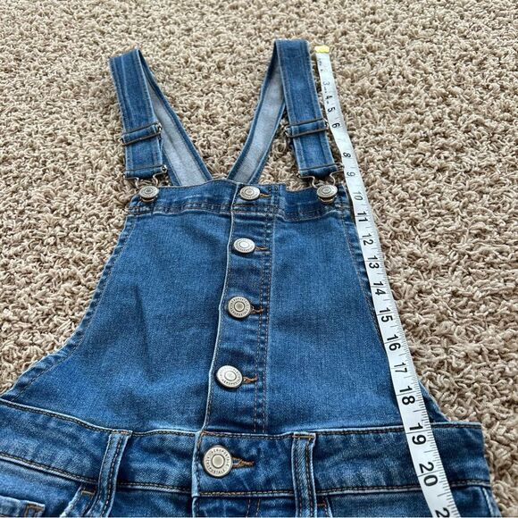 Aero Aeropostale Y2K Distressed Cross Back Straps Button-up Denim Overall SZ 6 - Picture 5 of 16